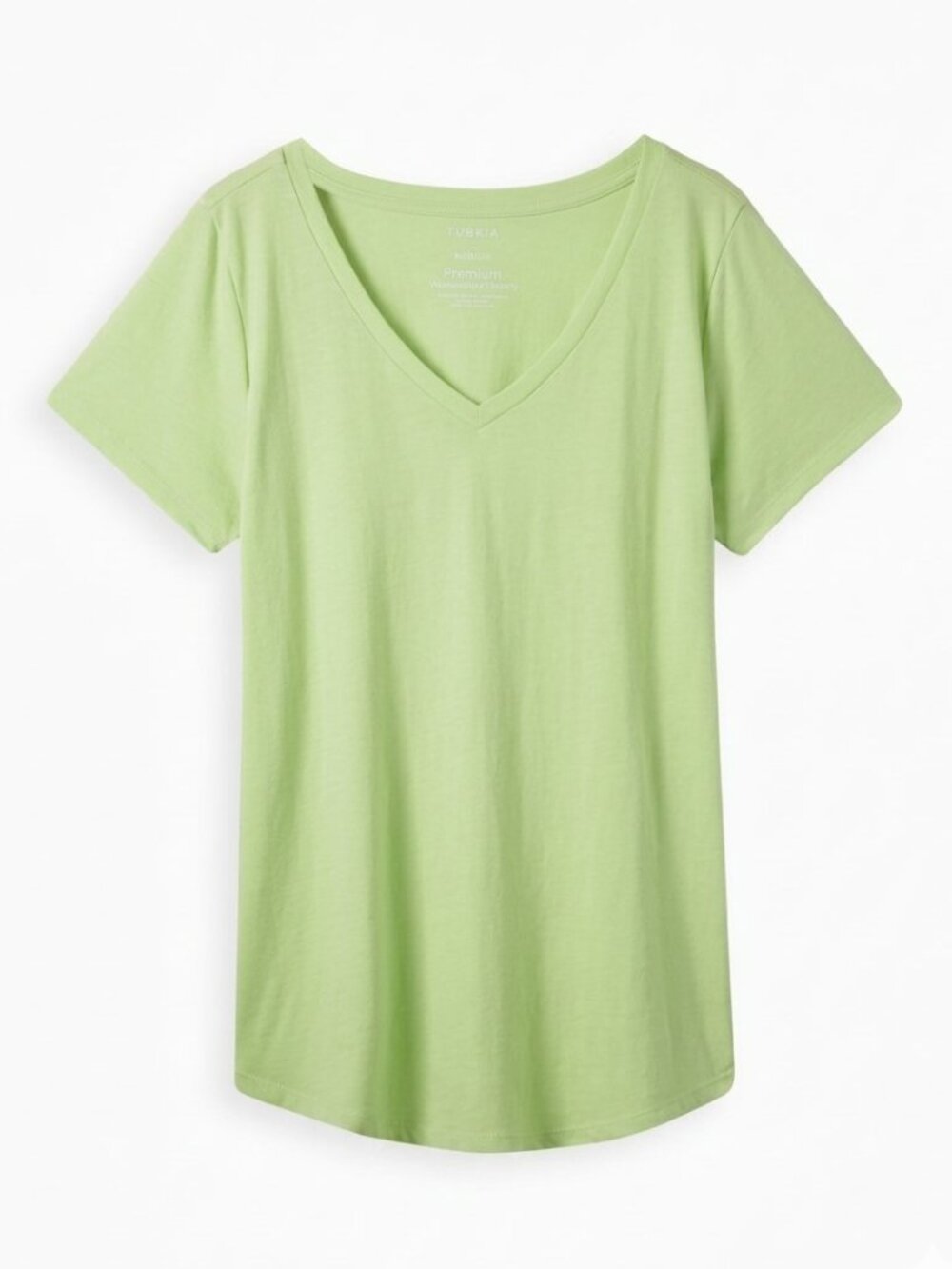 NEW NWT TORRID 2 Plus Size Girlfriend Signature Jersey V-Neck Tee Lime Green 2X